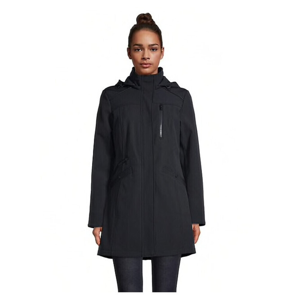 London Fog Water Resistant Hooded Softshell Jacket In Midnight Navy Size S NWT